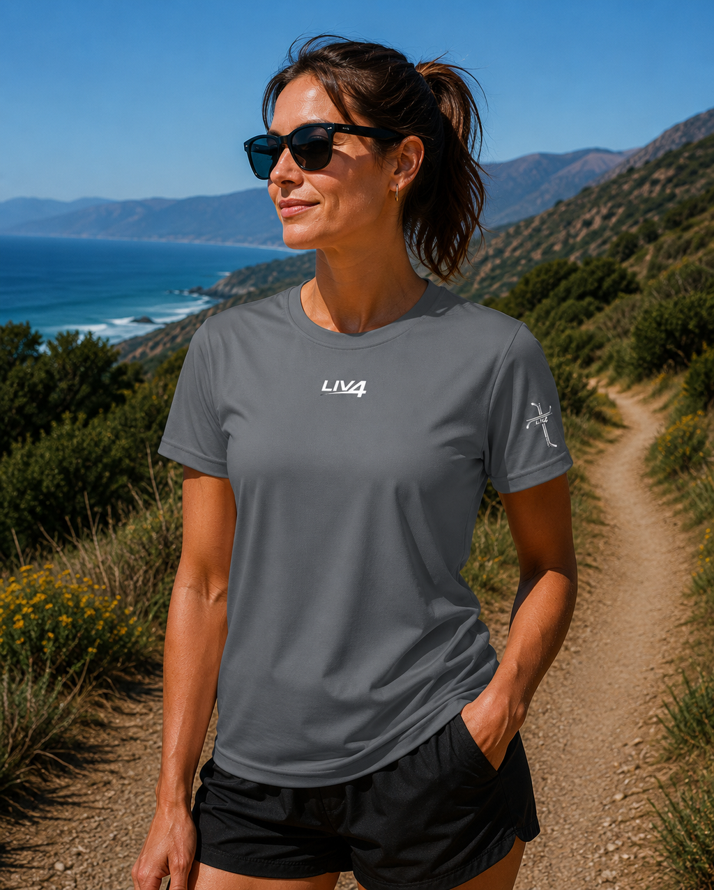LIV 4 Hockey Cross Women's Performance UV Protection Crew Neck