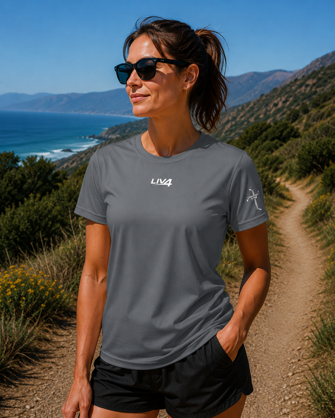 LIV 4 Hockey Cross Women's Performance UV Protection Crew Neck