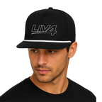 LIV 4 Rope Detail Snapback Cap | Flat Bill and UPF 50+ | Black Logo