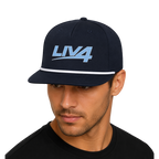 LIV 4 Rope Detail Snapback Cap | Flat Bill and UPF 50+ | Light Blue Letter