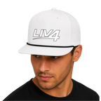 LIV 4 Rope Detail Snapback Cap | Flat Bill and UPF 50+ | White Logo