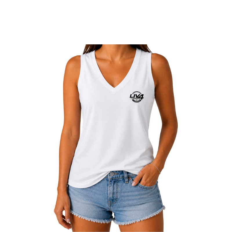 LIV 4 Softball and Bats Women's V-Neck Tank | Moisture Wicking