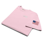 LIV 4 USA Flag on Sleeve Unisex Soft Heavyweight T-Shirt | White Logo