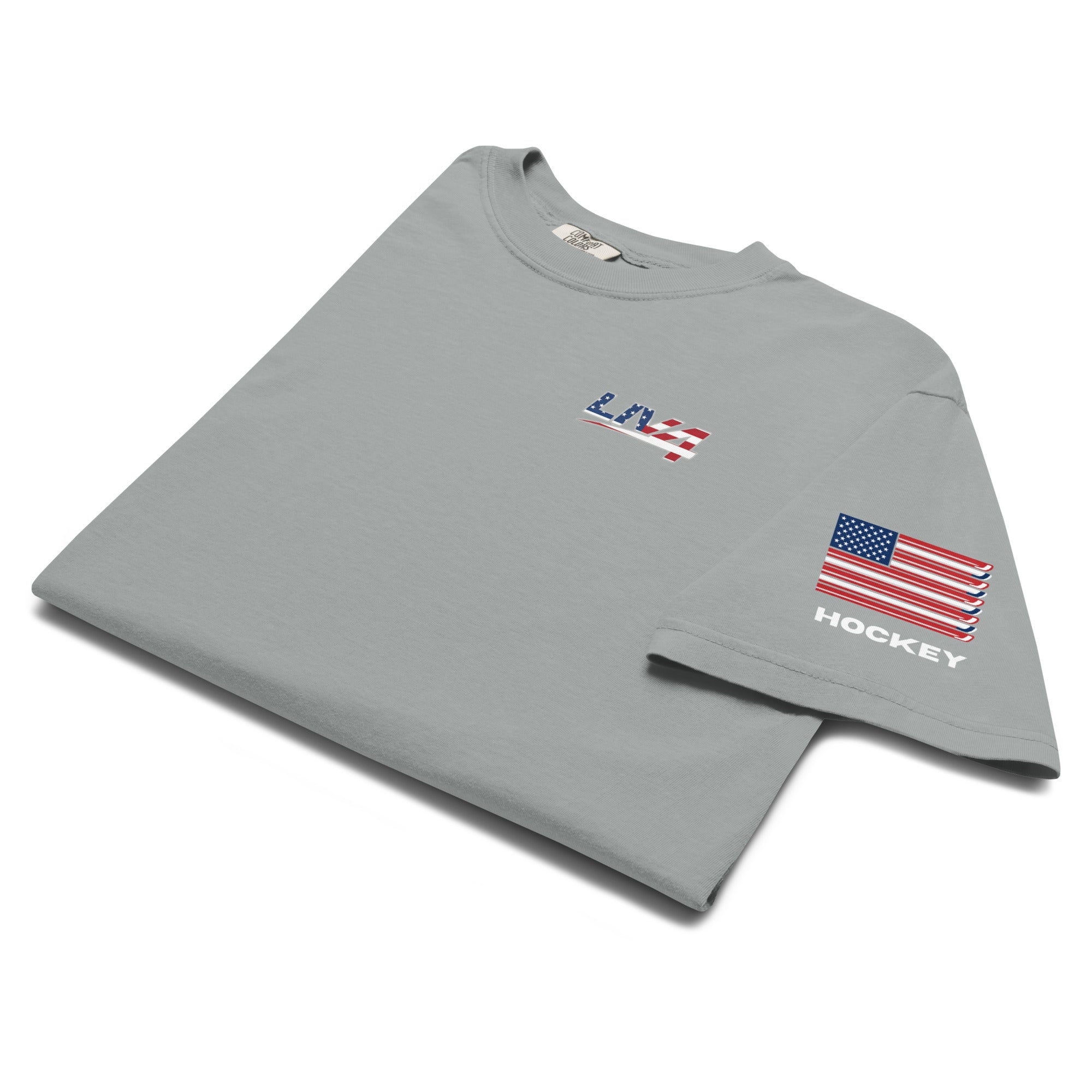 LIV 4 Patriotic and USA Flag on Sleeve Unisex Soft Heavyweight T-Shirt