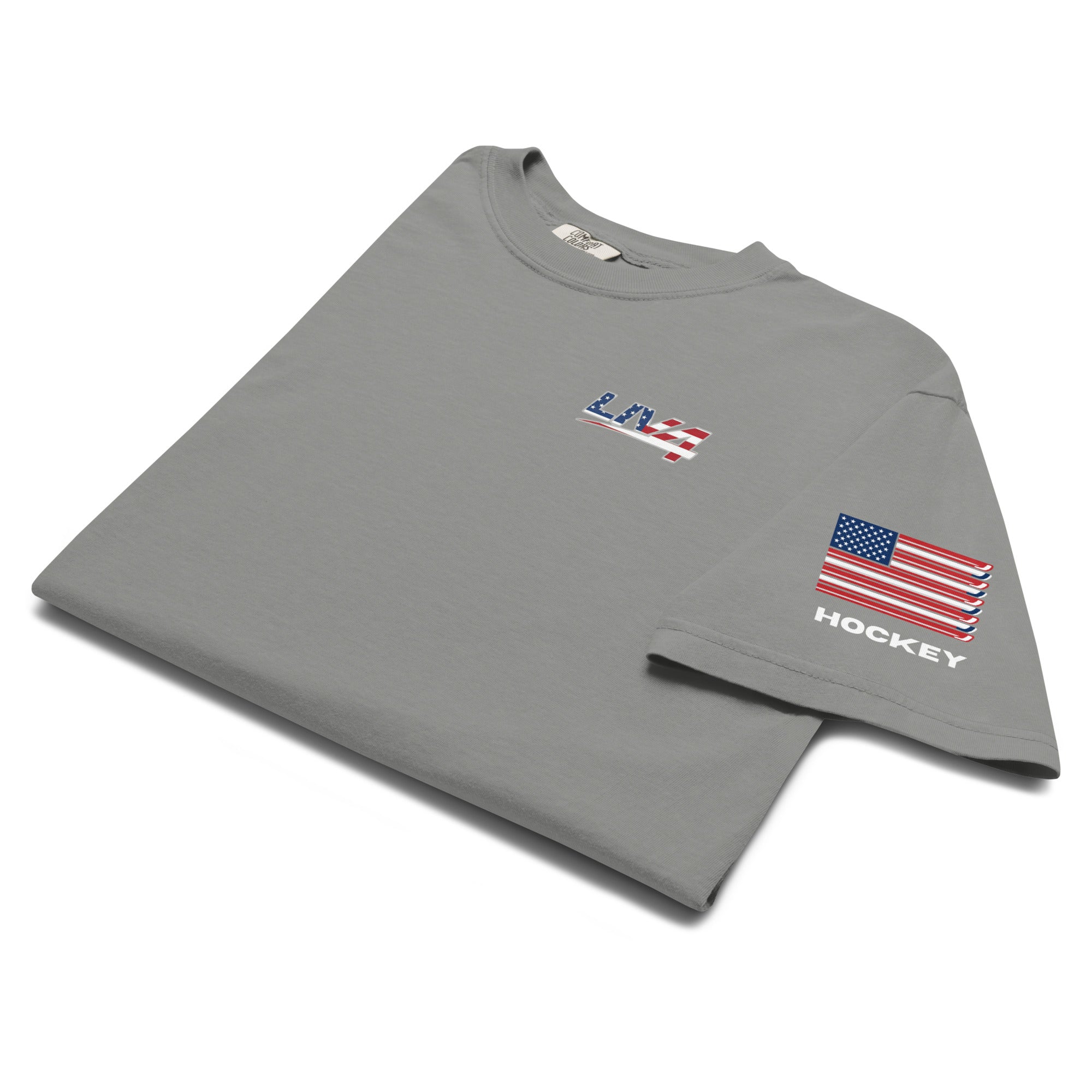 LIV 4 Patriotic and USA Flag on Sleeve Unisex Soft Heavyweight T-Shirt