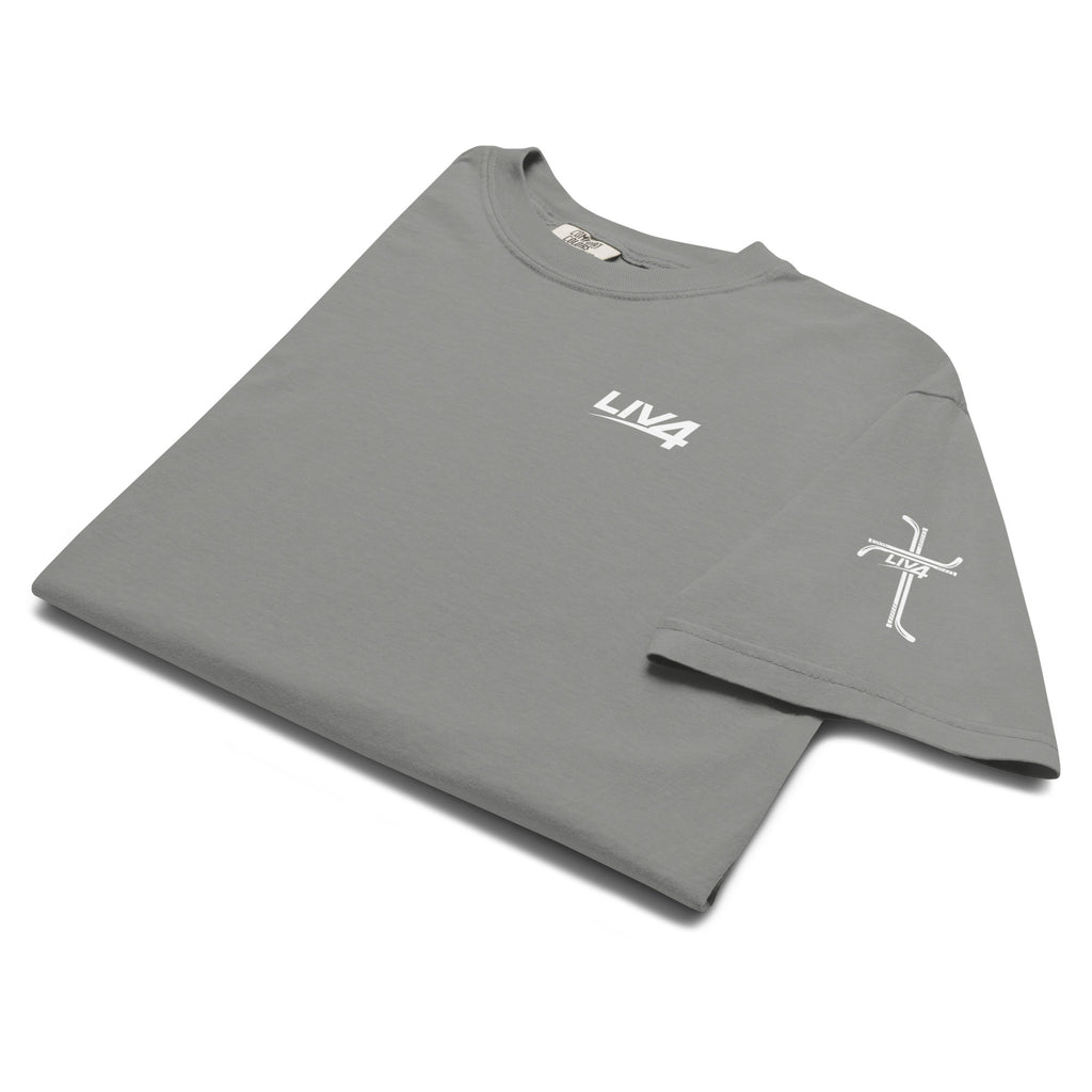 LIV 4 Hockey Cross Unisex Soft Heavyweight T-Shirt | White Logo