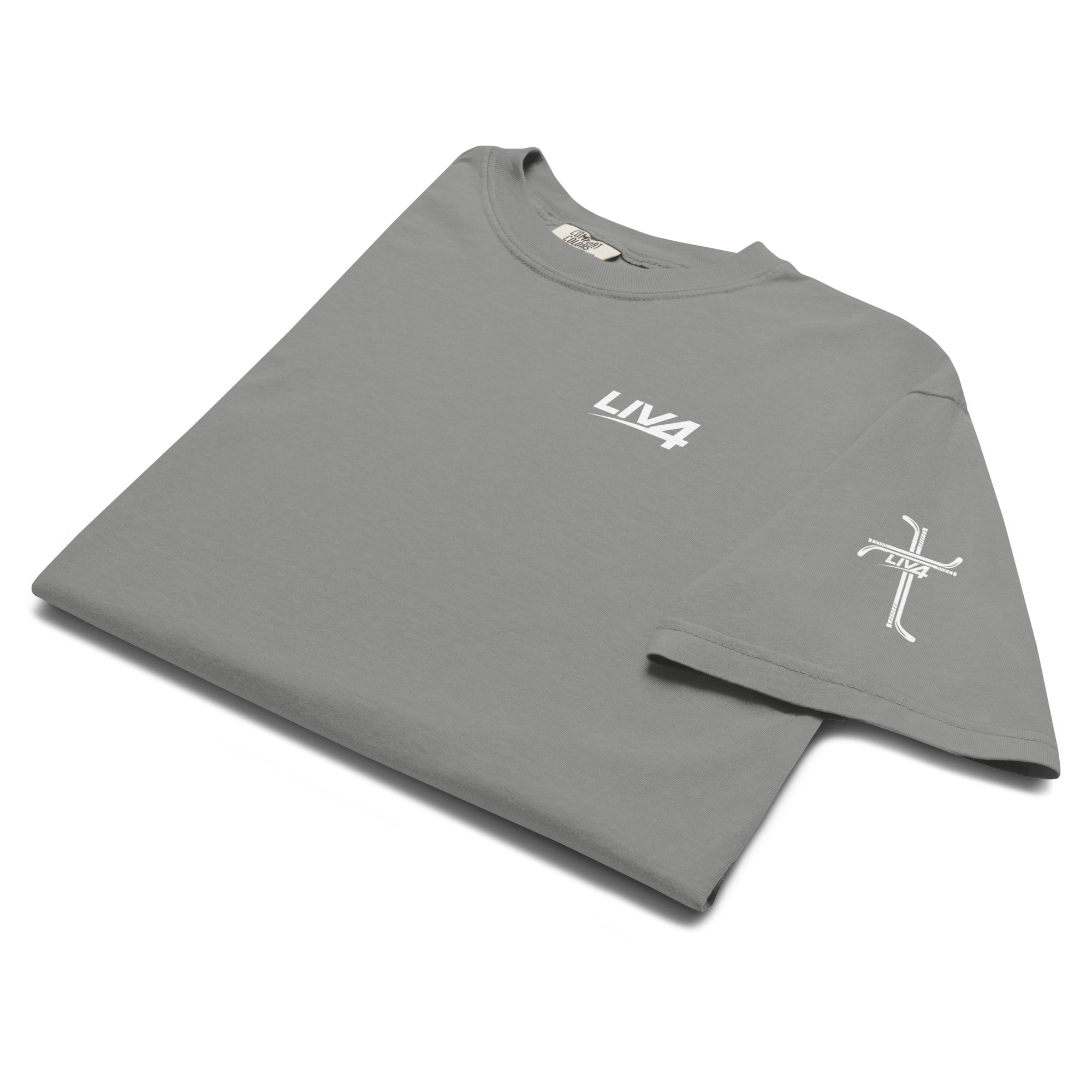 LIV 4 Hockey Cross Unisex Soft Heavyweight T-Shirt | White Logo
