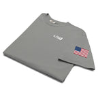 LIV 4 USA Flag on Sleeve Unisex Soft Heavyweight T-Shirt | White Logo