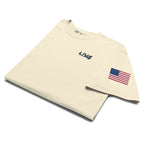 LIV 4 USA Flag on Sleeve Unisex Soft Heavyweight T-Shirt | Black Logo