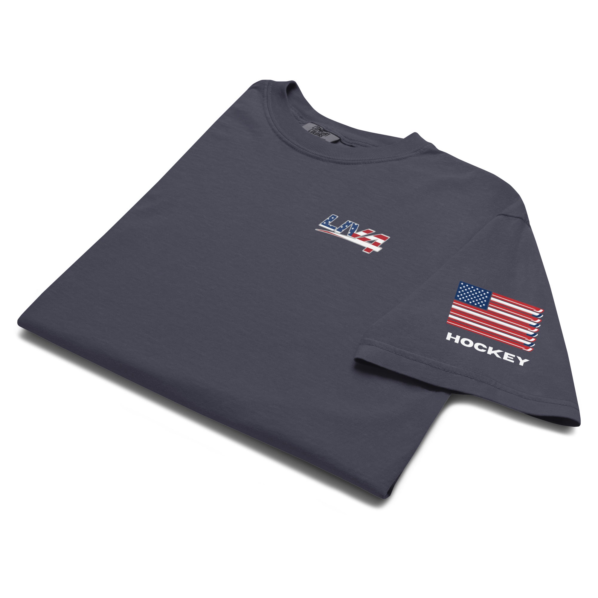 LIV 4 Patriotic and USA Flag on Sleeve Unisex Soft Heavyweight T-Shirt
