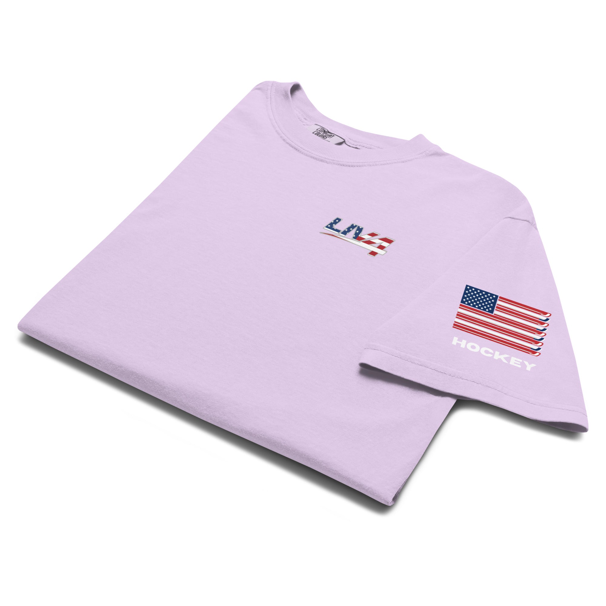 LIV 4 Patriotic and USA Flag on Sleeve Unisex Soft Heavyweight T-Shirt