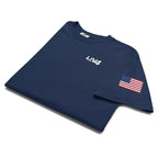 LIV 4 USA Flag on Sleeve Unisex Soft Heavyweight T-Shirt | White Logo