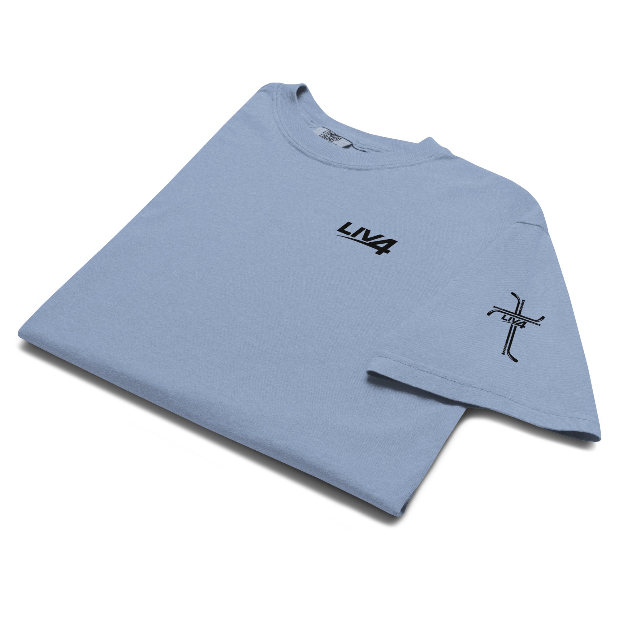 LIV 4 Hockey Cross Unisex Soft Heavyweight T-Shirt | Black Logo