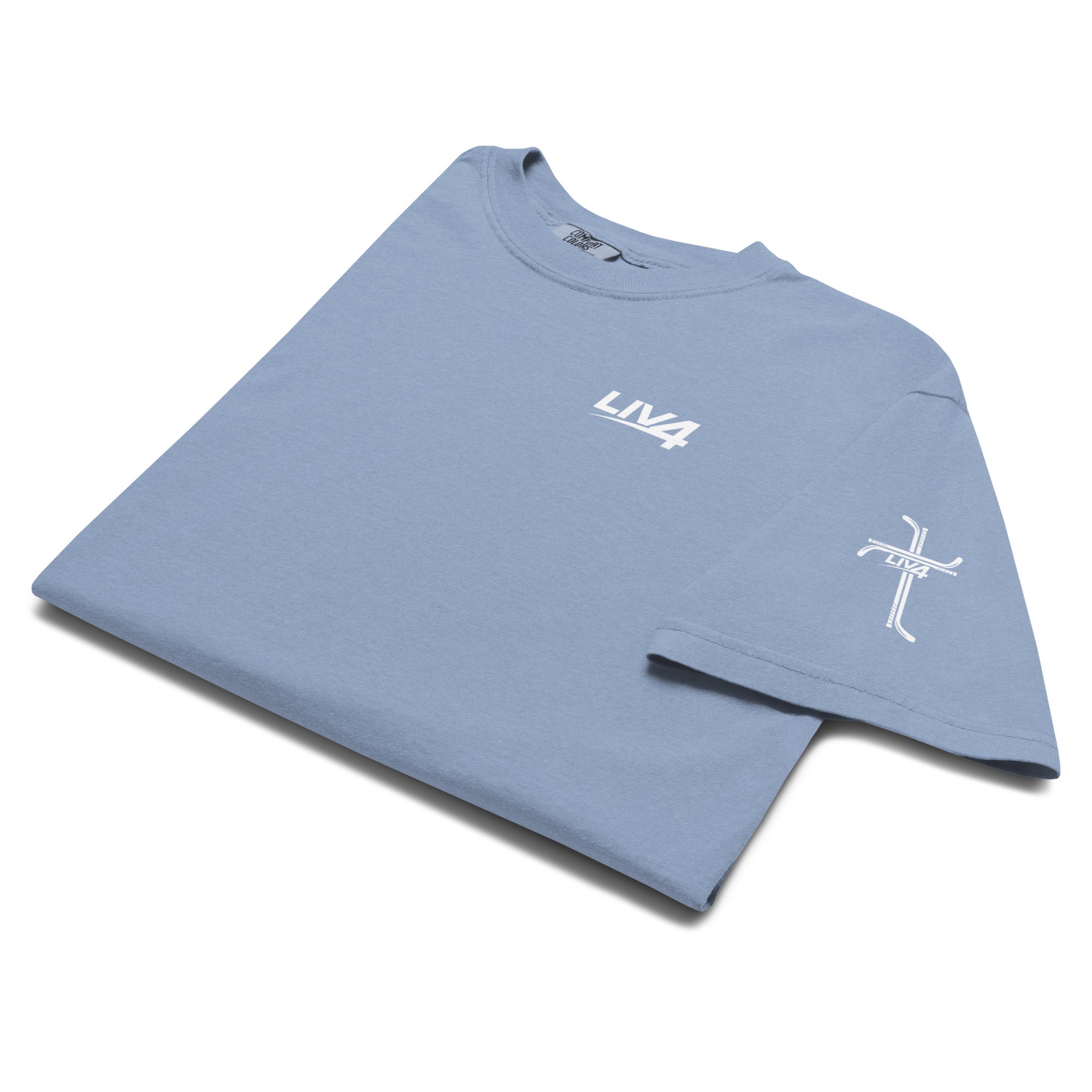 LIV 4 Hockey Cross Unisex Soft Heavyweight T-Shirt | White Logo