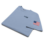 LIV 4 USA Flag on Sleeve Unisex Soft Heavyweight T-Shirt | Black Logo