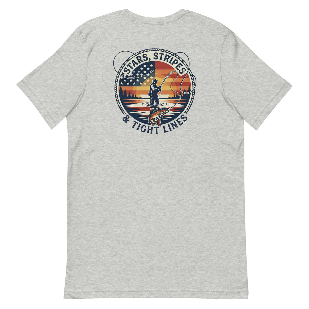 LIV 4 Stars Stripes and Tight Lines Fishing Unisex T-Shirt