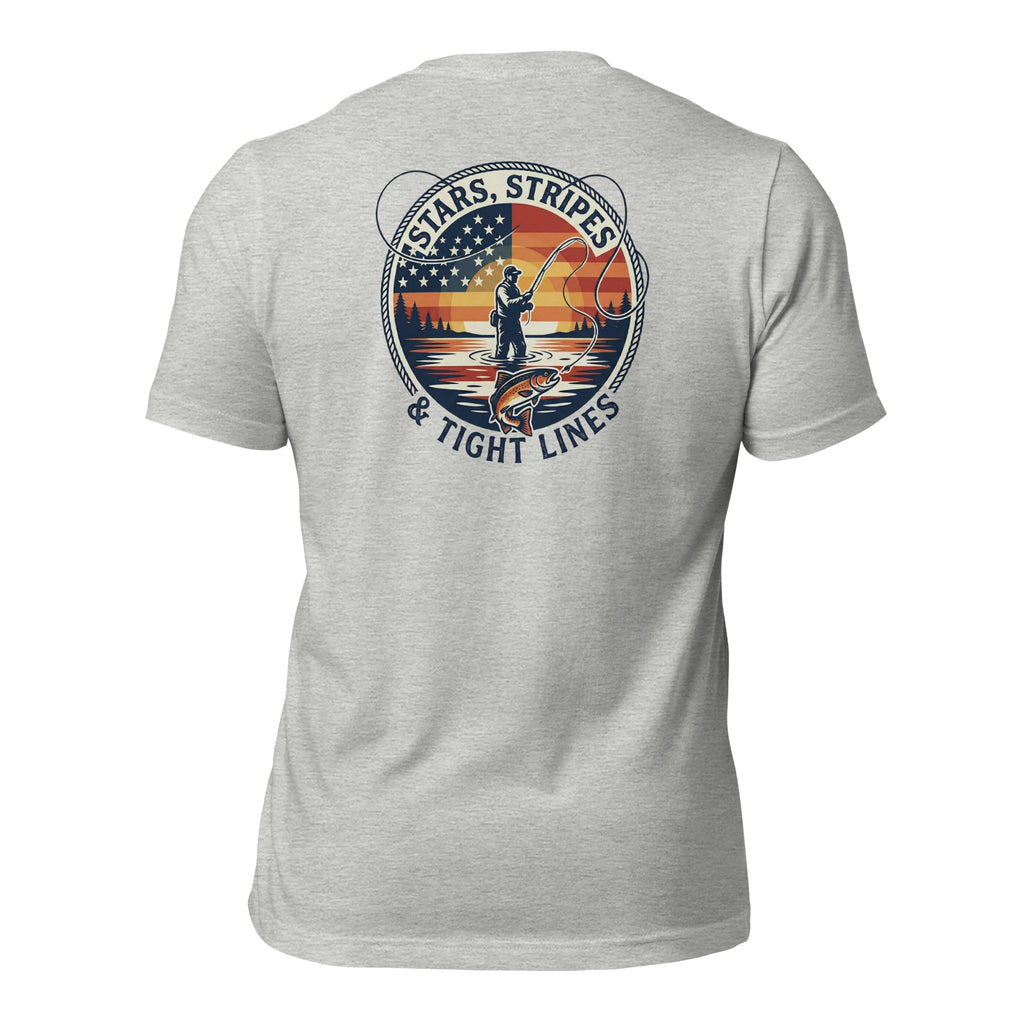 LIV 4 Stars Stripes and Tight Lines Fishing Unisex T-Shirt