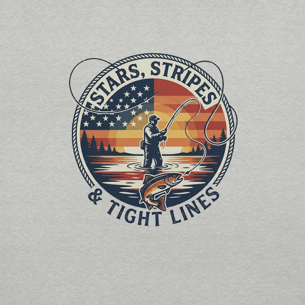 LIV 4 Stars Stripes and Tight Lines Fishing Unisex T-Shirt