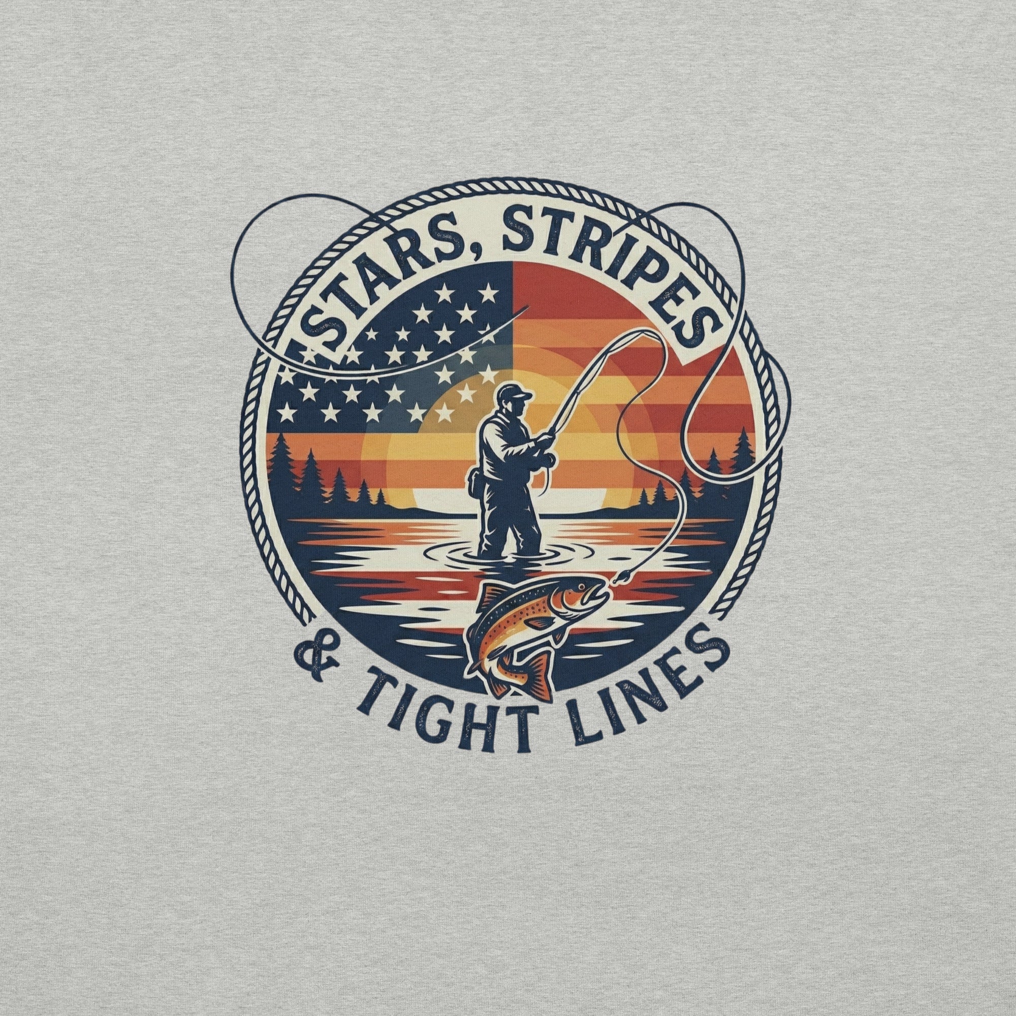 LIV 4 Stars Stripes and Tight Lines Fishing Unisex T-Shirt