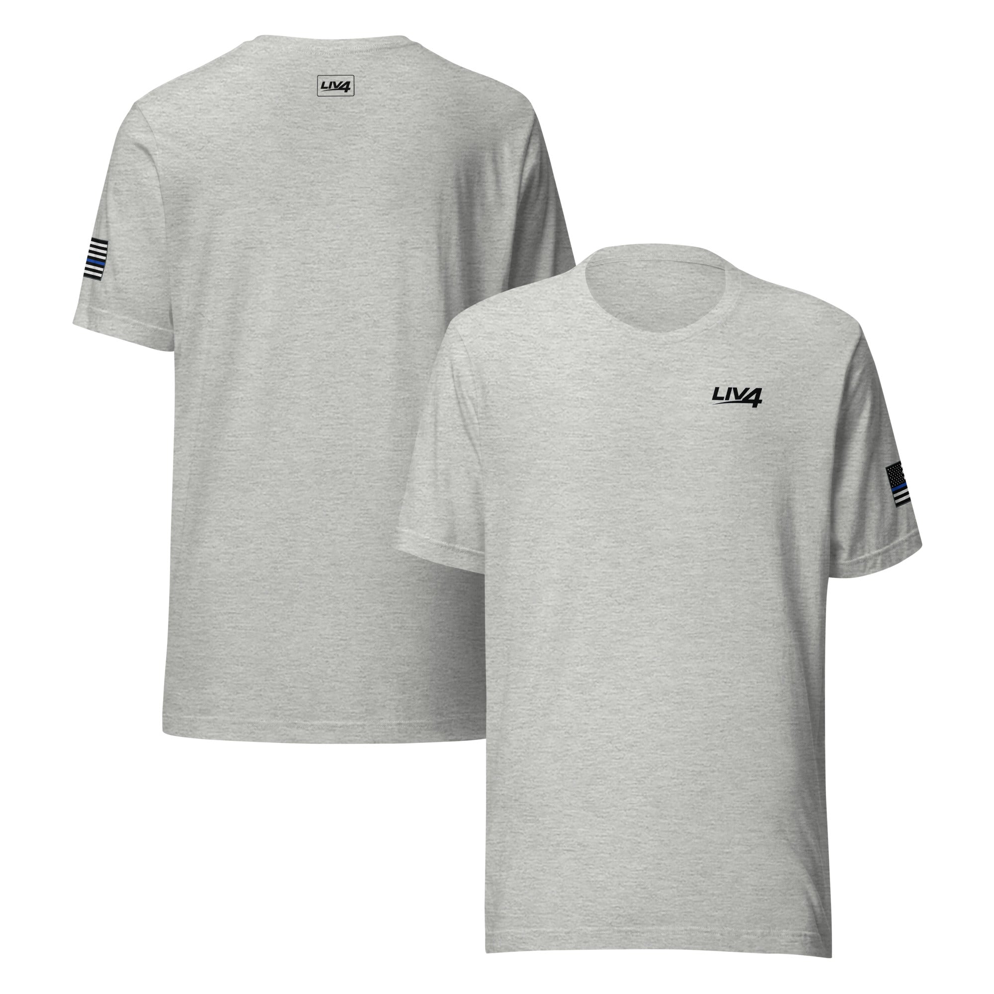 LIV 4 First Responder - Blue Line USA Flag Theme Unisex Soft Lightweight T-Shirt