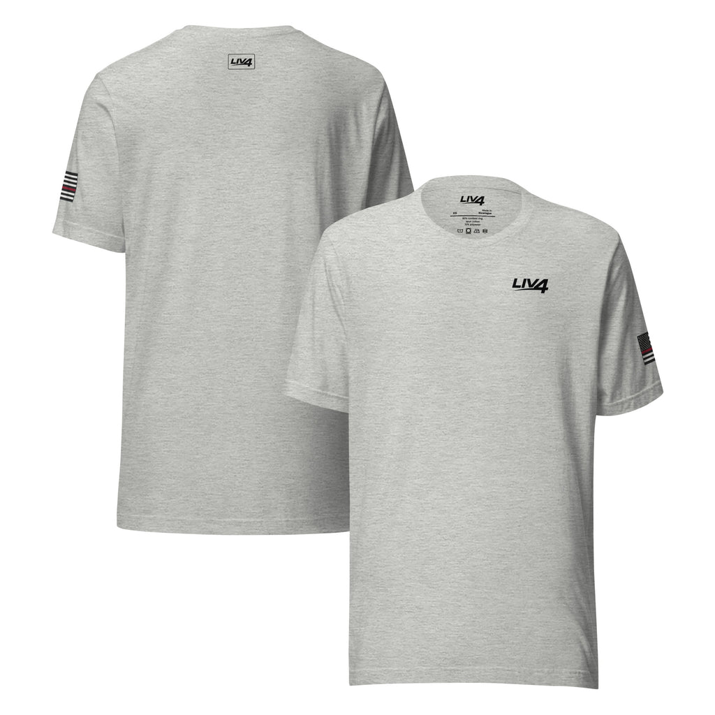 LIV 4 First Responder - Red Line USA Flag Theme Unisex Soft Lightweight T-Shirt