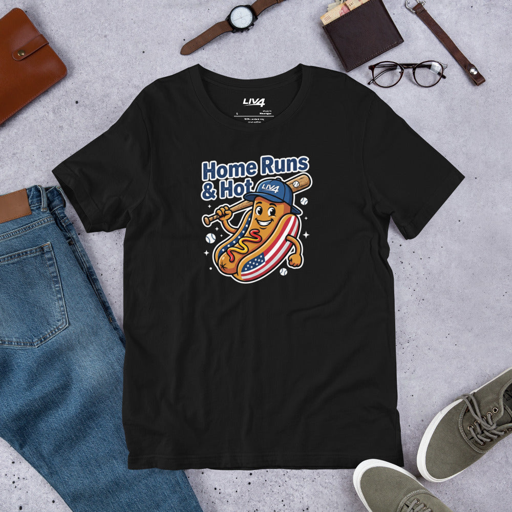 LIV 4 Home Runs & Hot Dogs Baseball Unisex T-Shirt