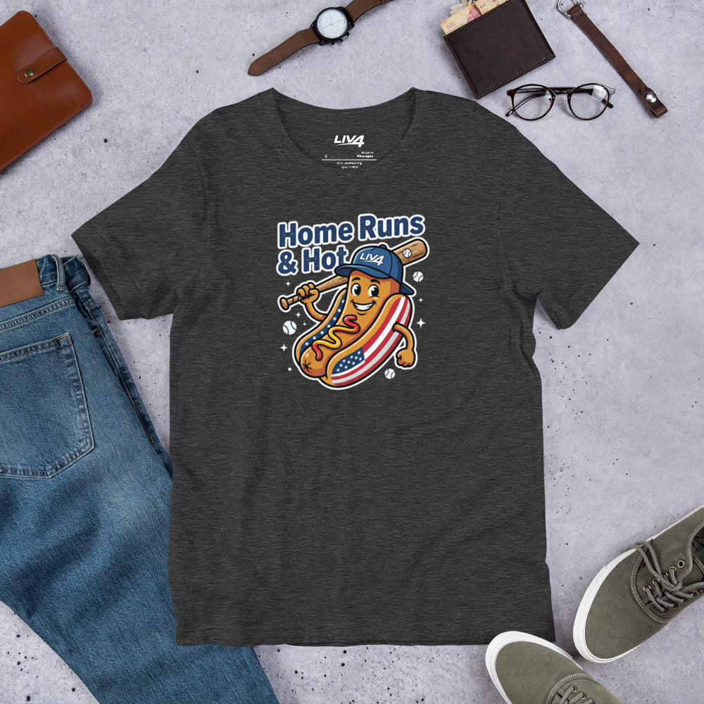 LIV 4 Home Runs & Hot Dogs Baseball Unisex T-Shirt