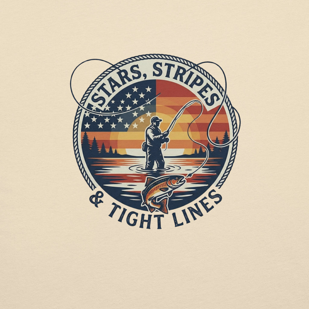 LIV 4 Stars Stripes and Tight Lines Fishing Unisex T-Shirt