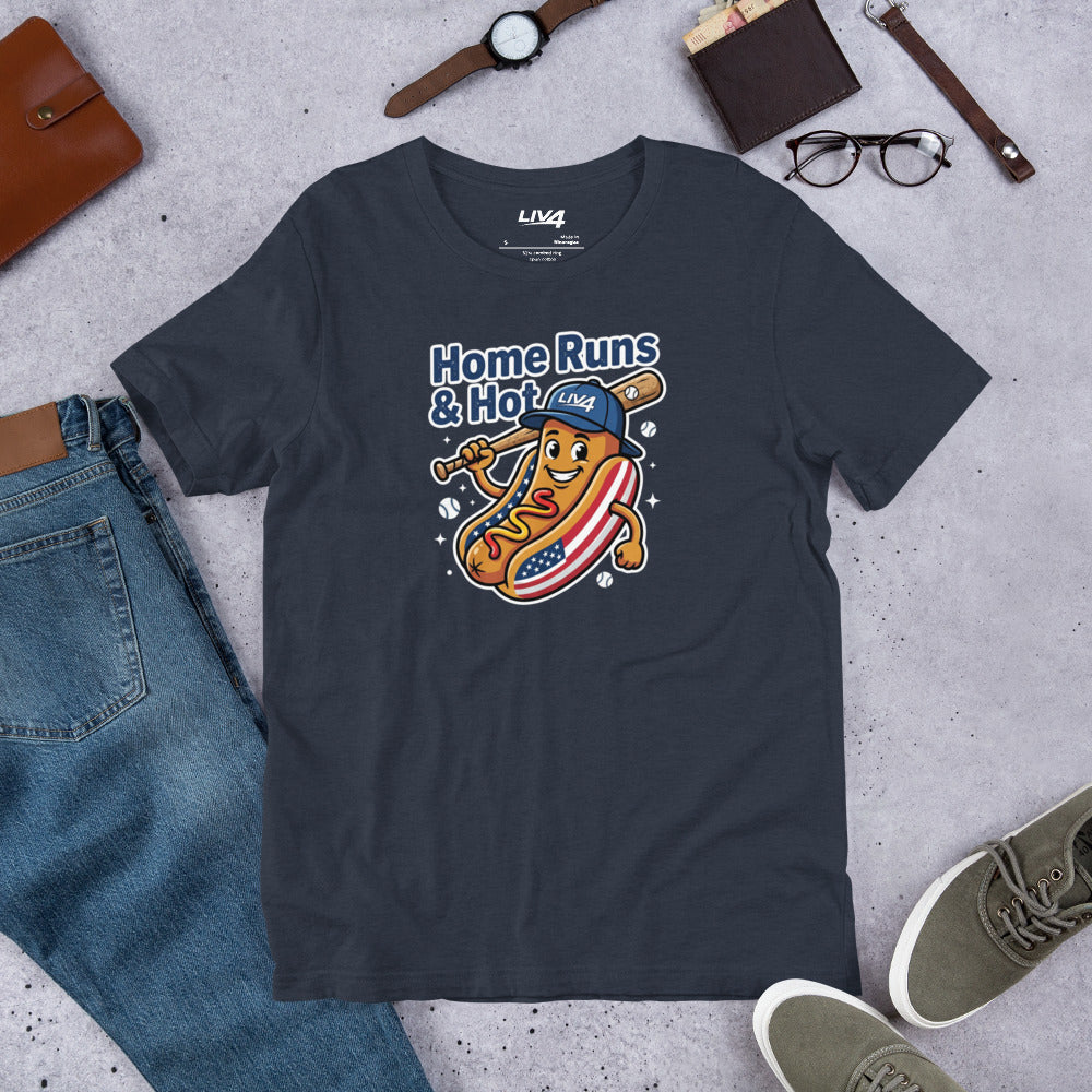 LIV 4 Home Runs & Hot Dogs Baseball Unisex T-Shirt