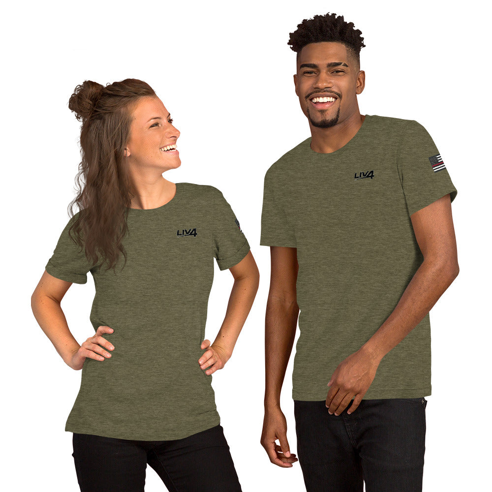 LIV 4 First Responder - Red Line USA Flag Theme Unisex Soft Lightweight T-Shirt