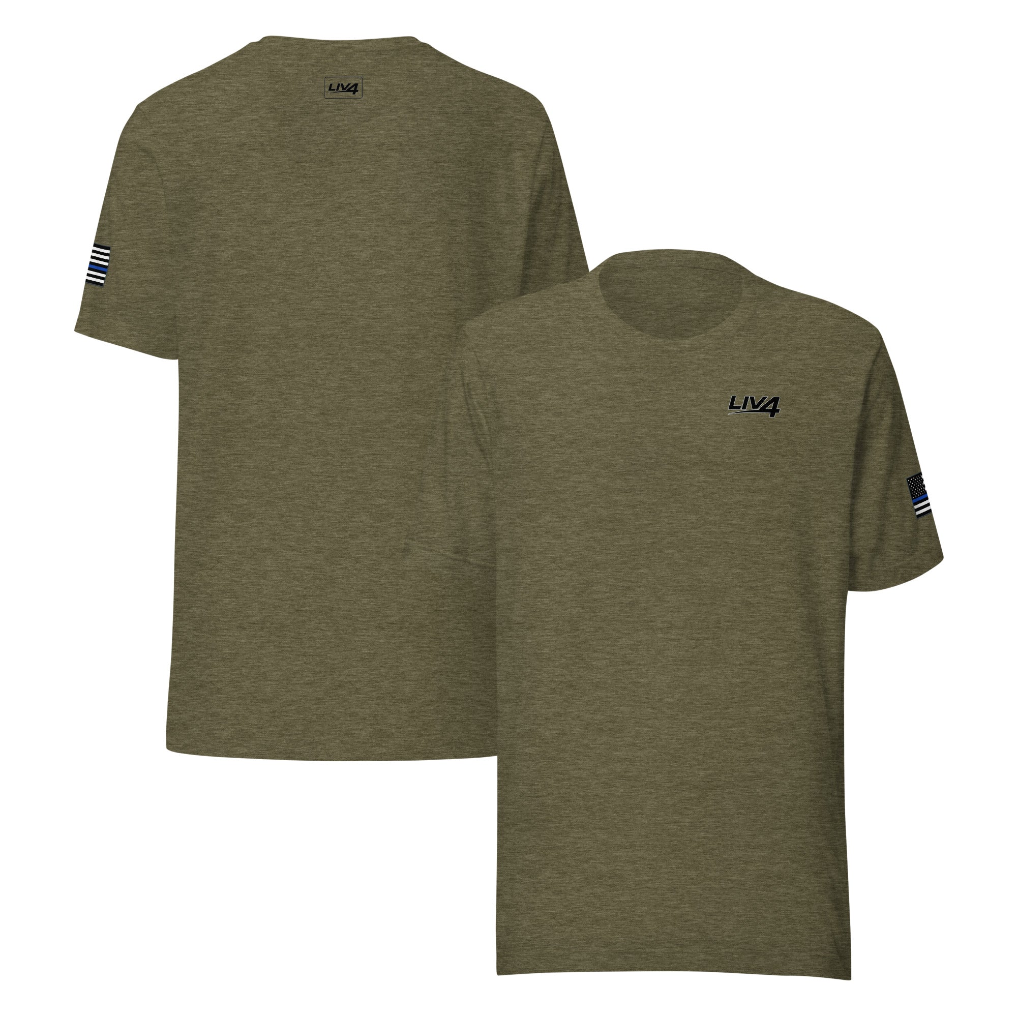 LIV 4 First Responder - Blue Line USA Flag Theme Unisex Soft Lightweight T-Shirt