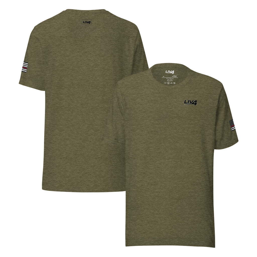 LIV 4 First Responder - Red Line USA Flag Theme Unisex Soft Lightweight T-Shirt