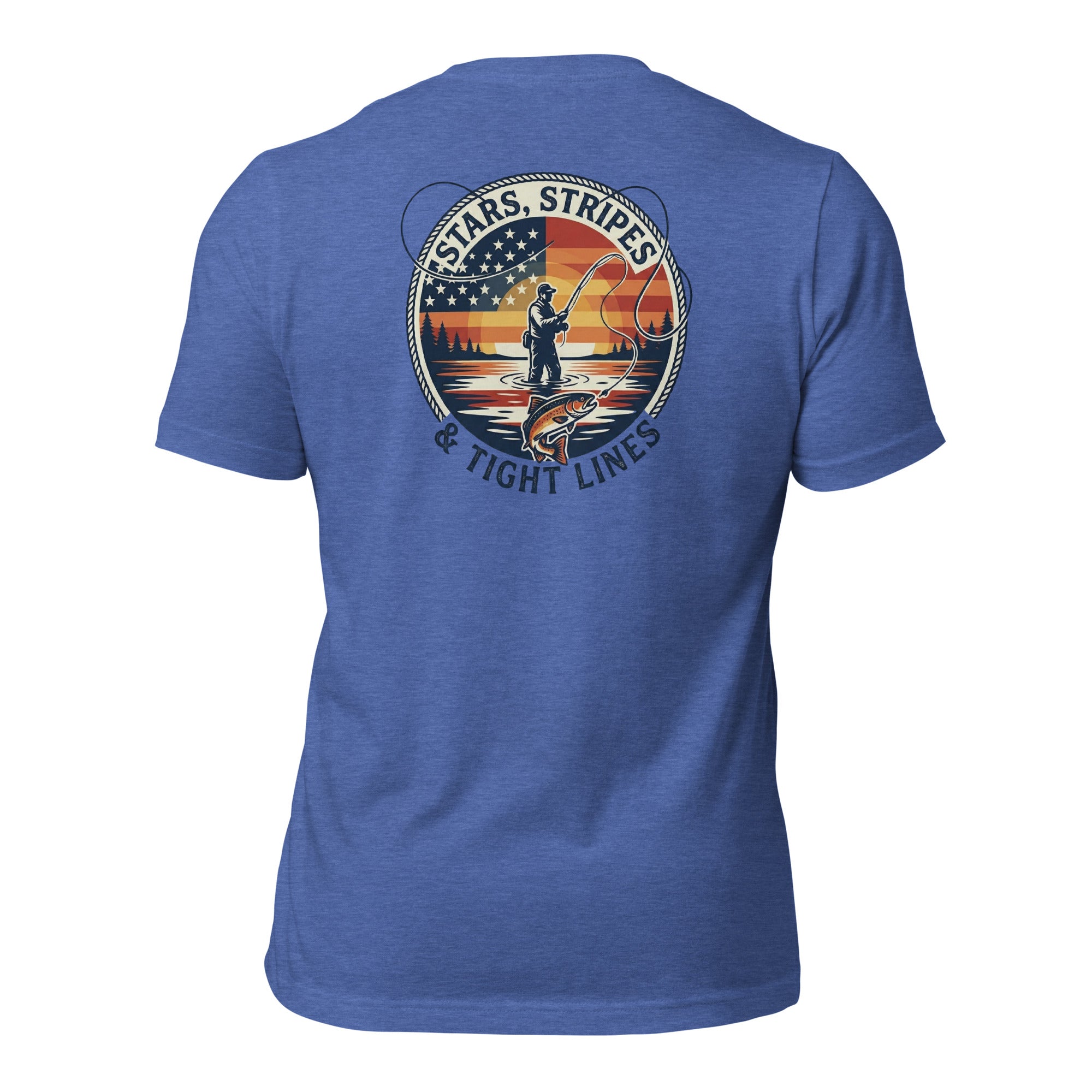 LIV 4 Stars Stripes and Tight Lines Fishing Unisex T-Shirt
