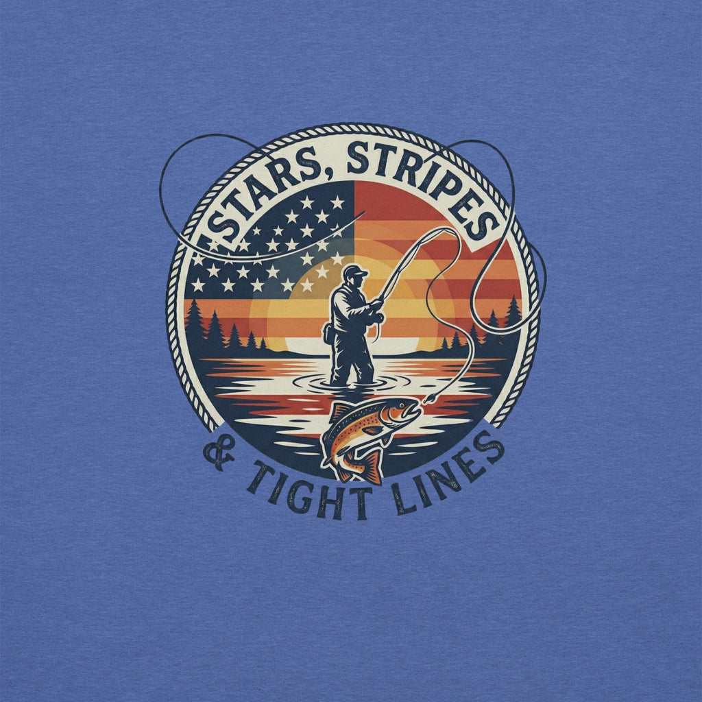 LIV 4 Stars Stripes and Tight Lines Fishing Unisex T-Shirt