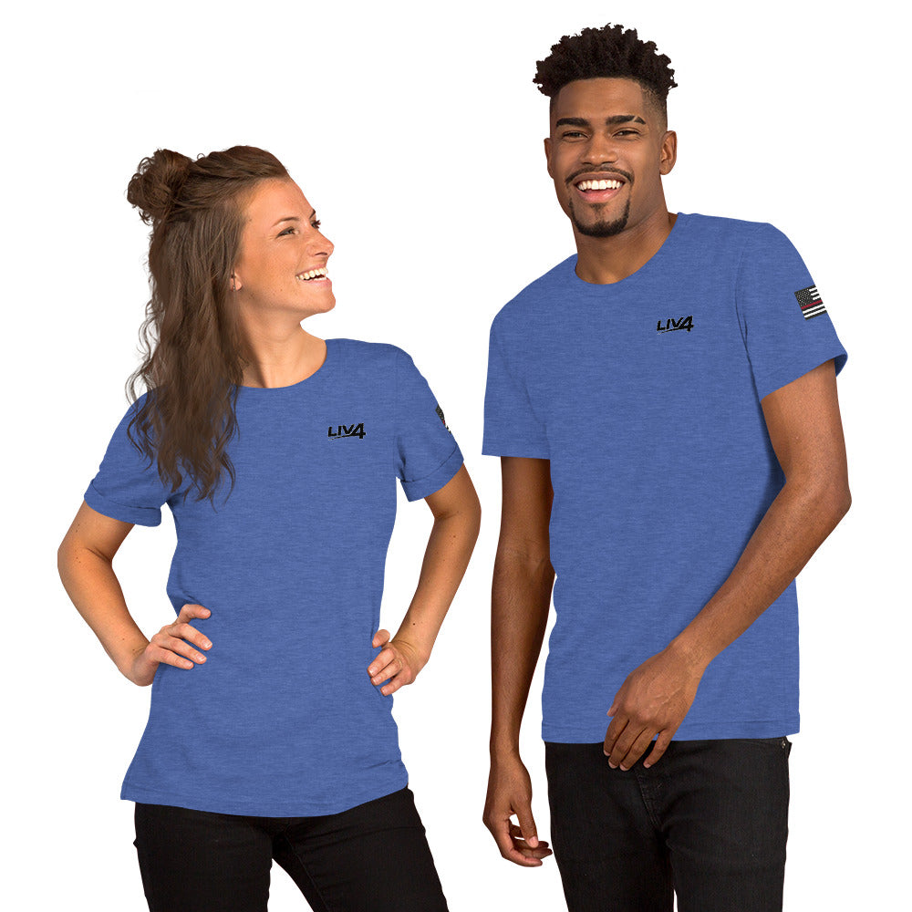 LIV 4 First Responder - Red Line USA Flag Theme Unisex Soft Lightweight T-Shirt