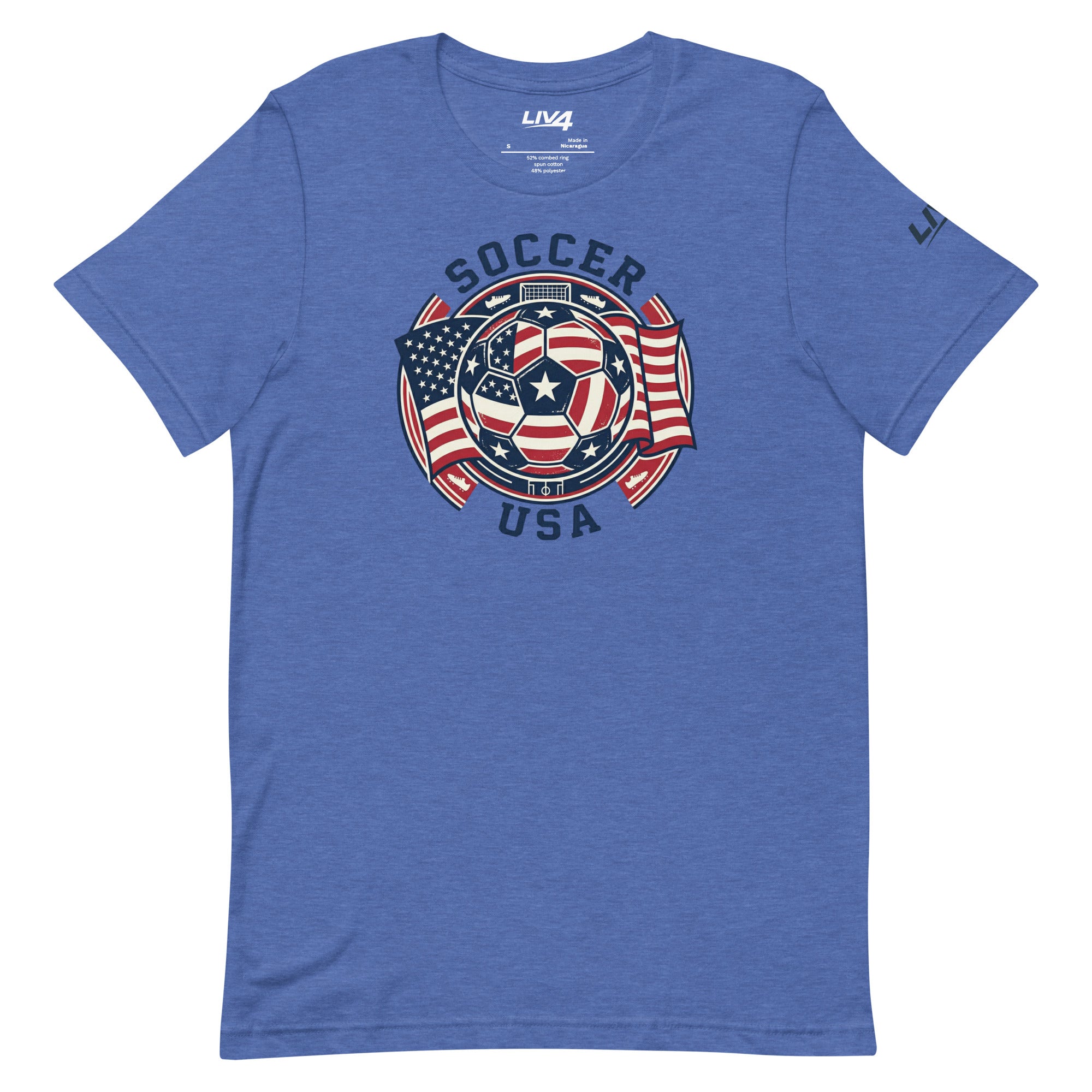 LIV 4 Soccer with USA Flag Unisex T-Shirt