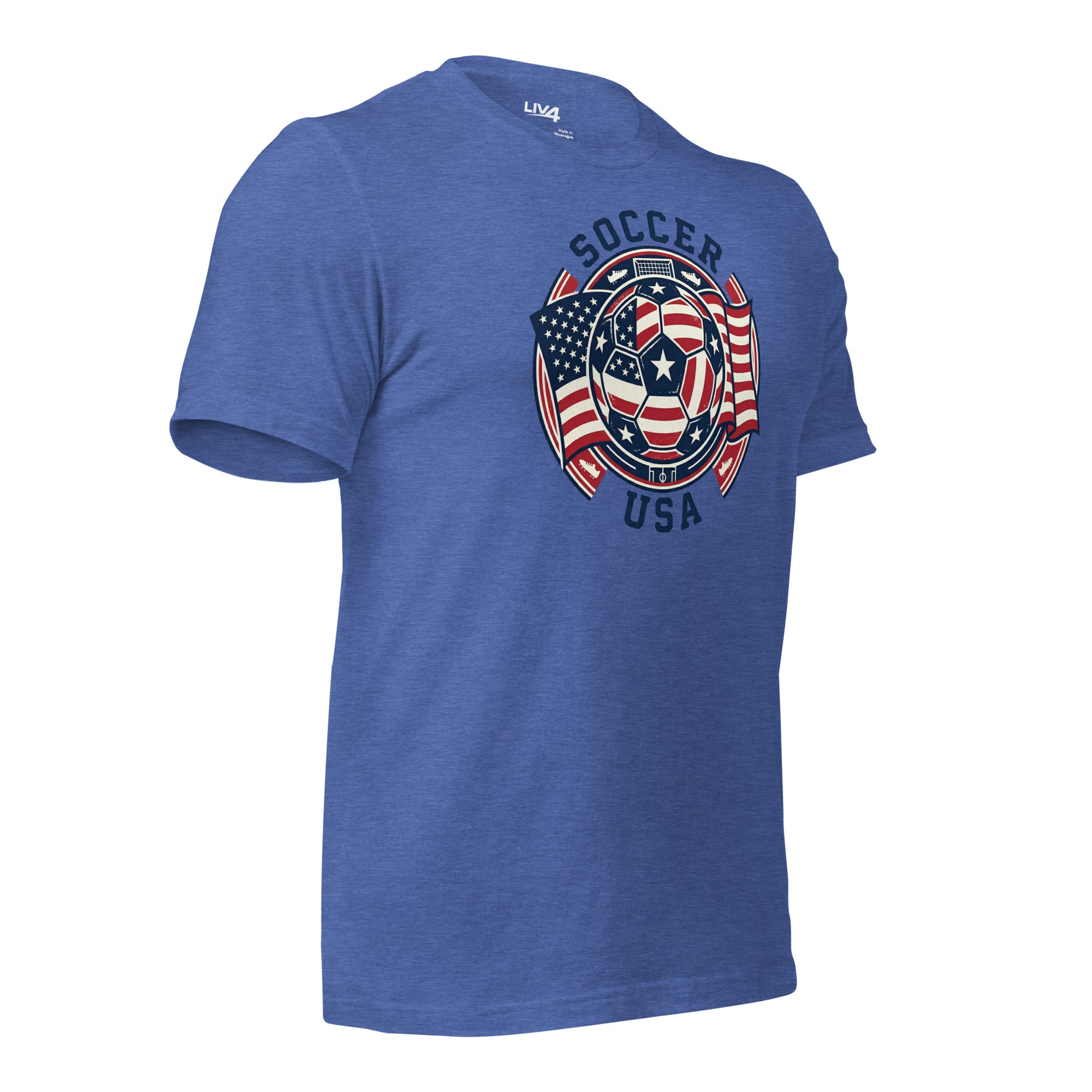 LIV 4 Soccer with USA Flag Unisex T-Shirt