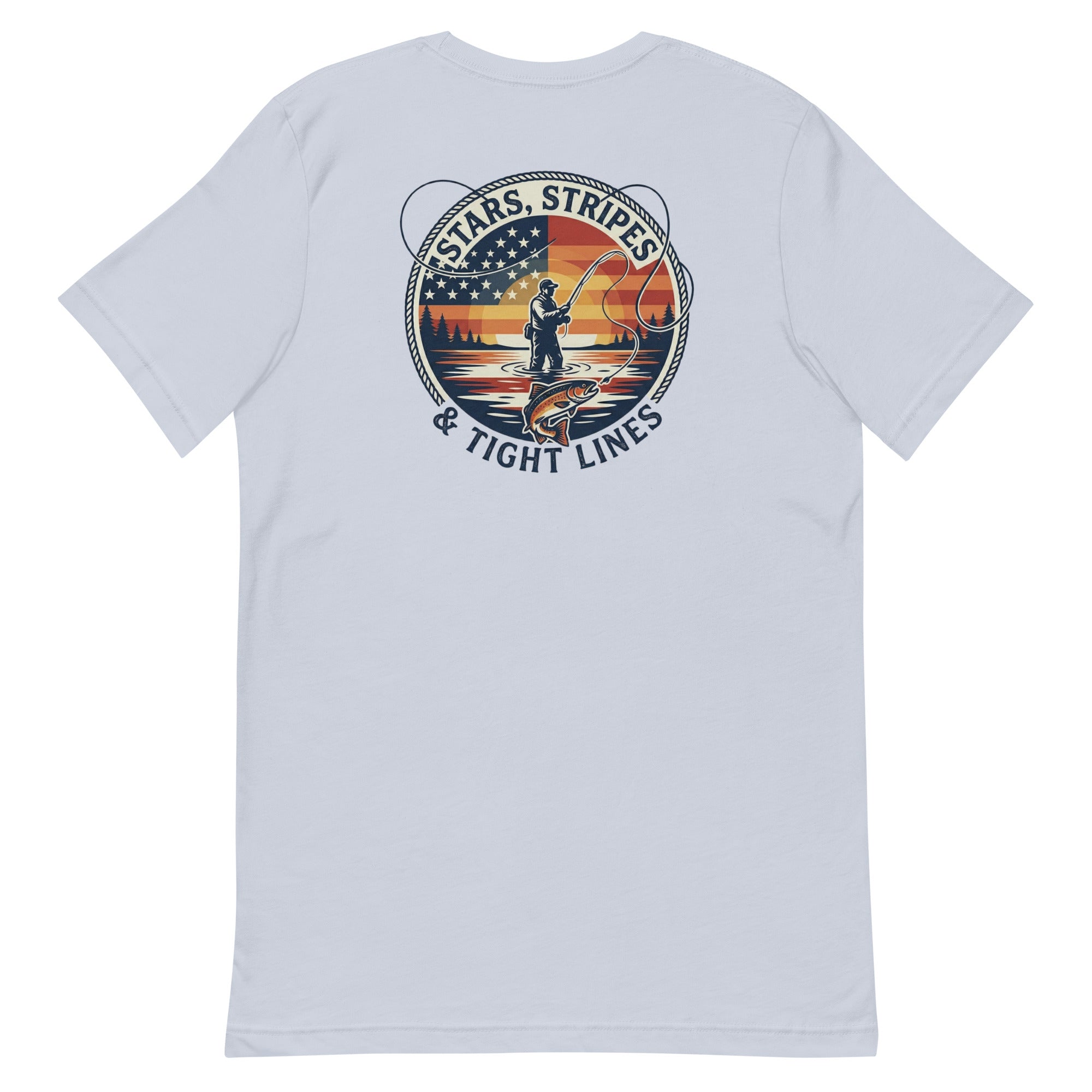 LIV 4 Stars Stripes and Tight Lines Fishing Unisex T-Shirt