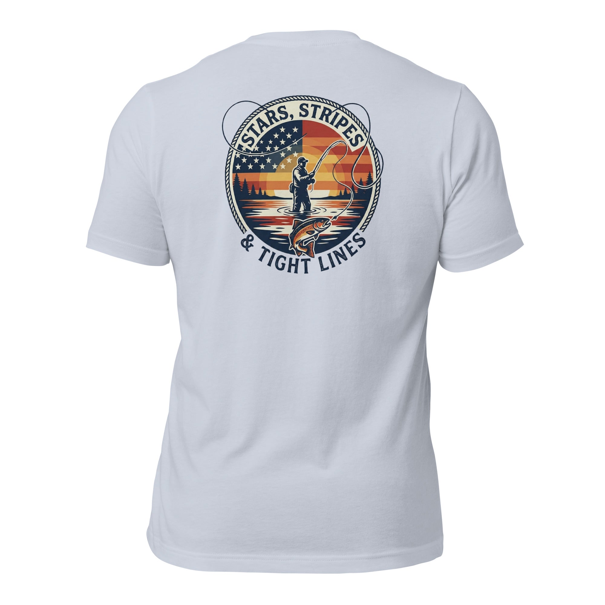LIV 4 Stars Stripes and Tight Lines Fishing Unisex T-Shirt