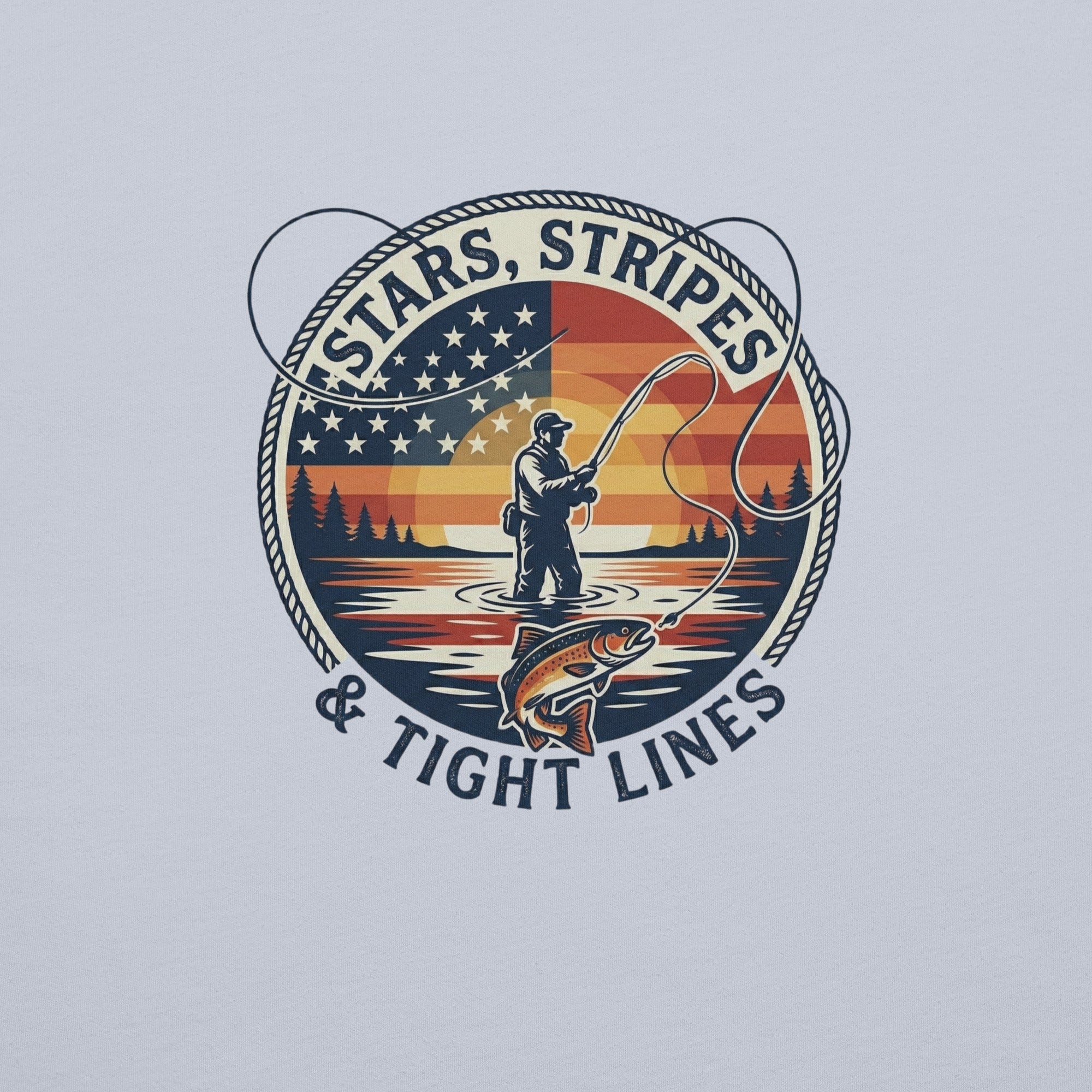 LIV 4 Stars Stripes and Tight Lines Fishing Unisex T-Shirt