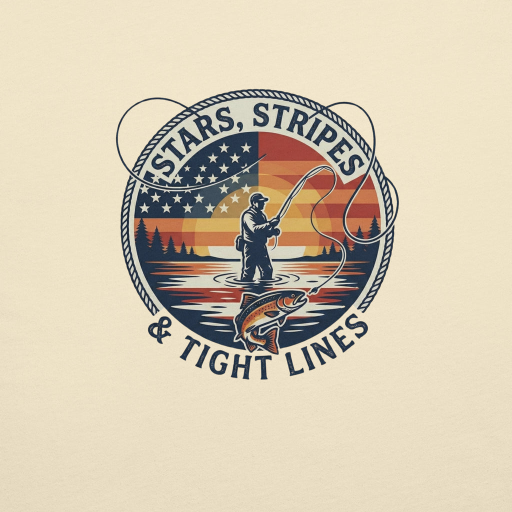 LIV 4 Stars Stripes and Tight Lines Fishing Unisex T-Shirt