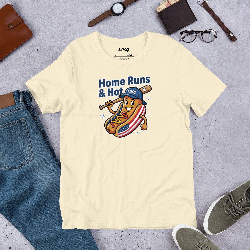 LIV 4 Home Runs & Hot Dogs Baseball Unisex T-Shirt