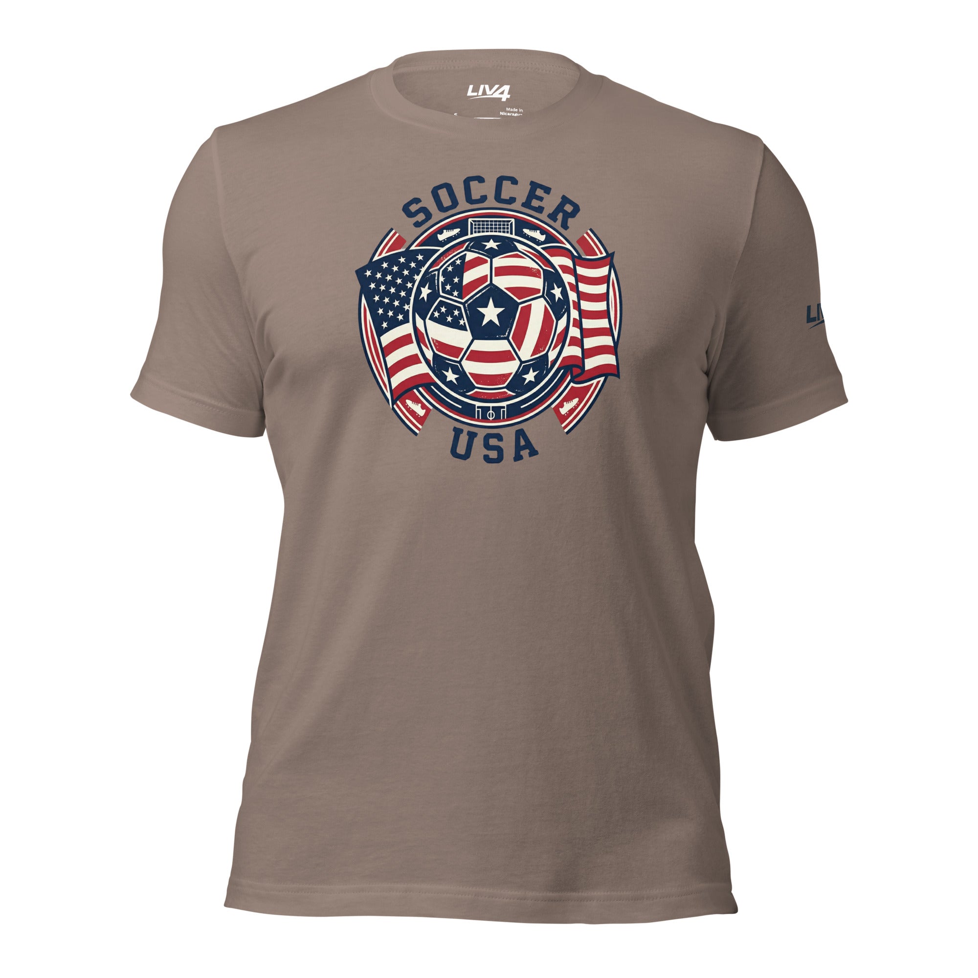LIV 4 Soccer with USA Flag Unisex T-Shirt