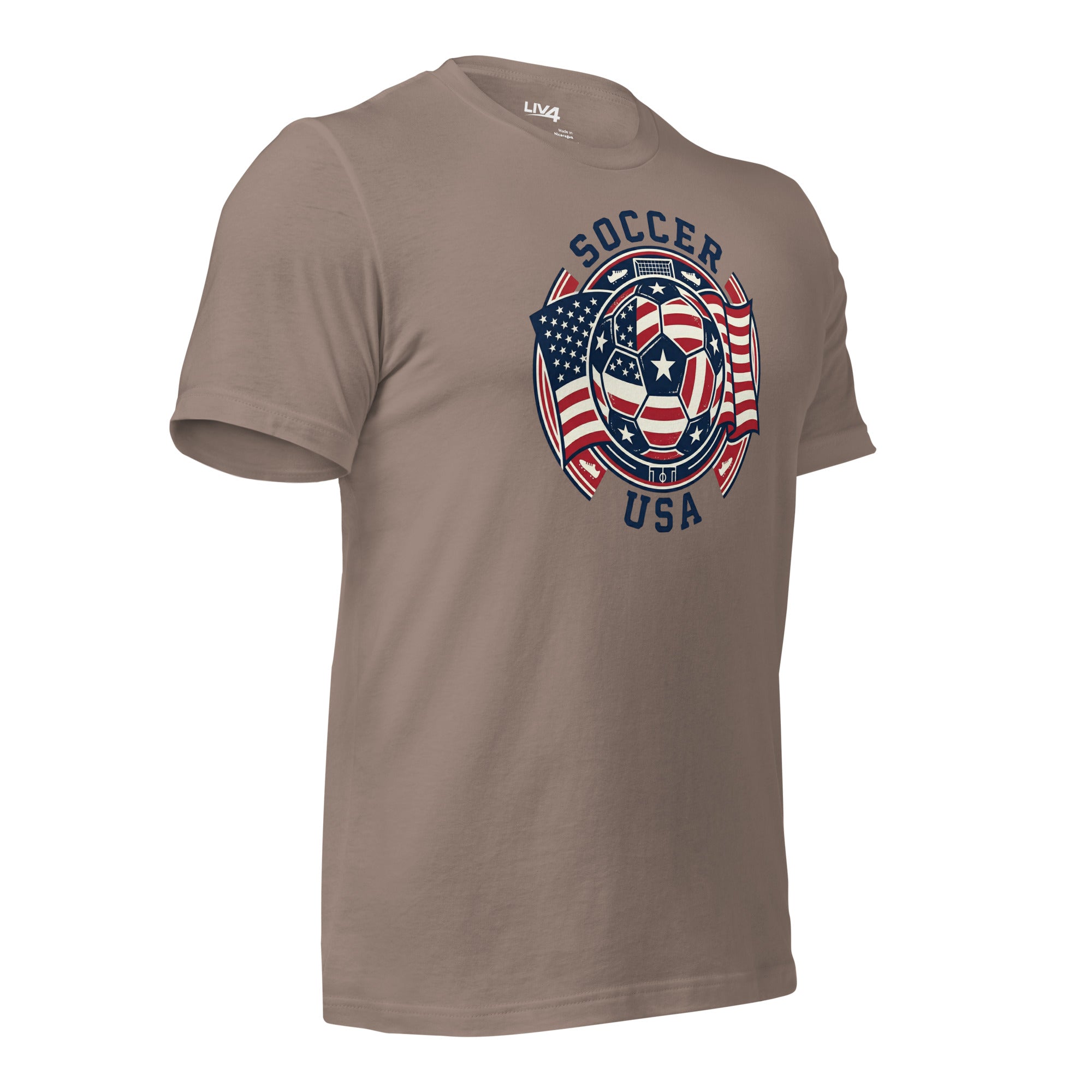 LIV 4 Soccer with USA Flag Unisex T-Shirt