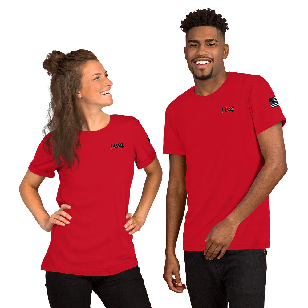 LIV 4 First Responder - Blue Line USA Flag Theme Unisex Soft Lightweight T-Shirt