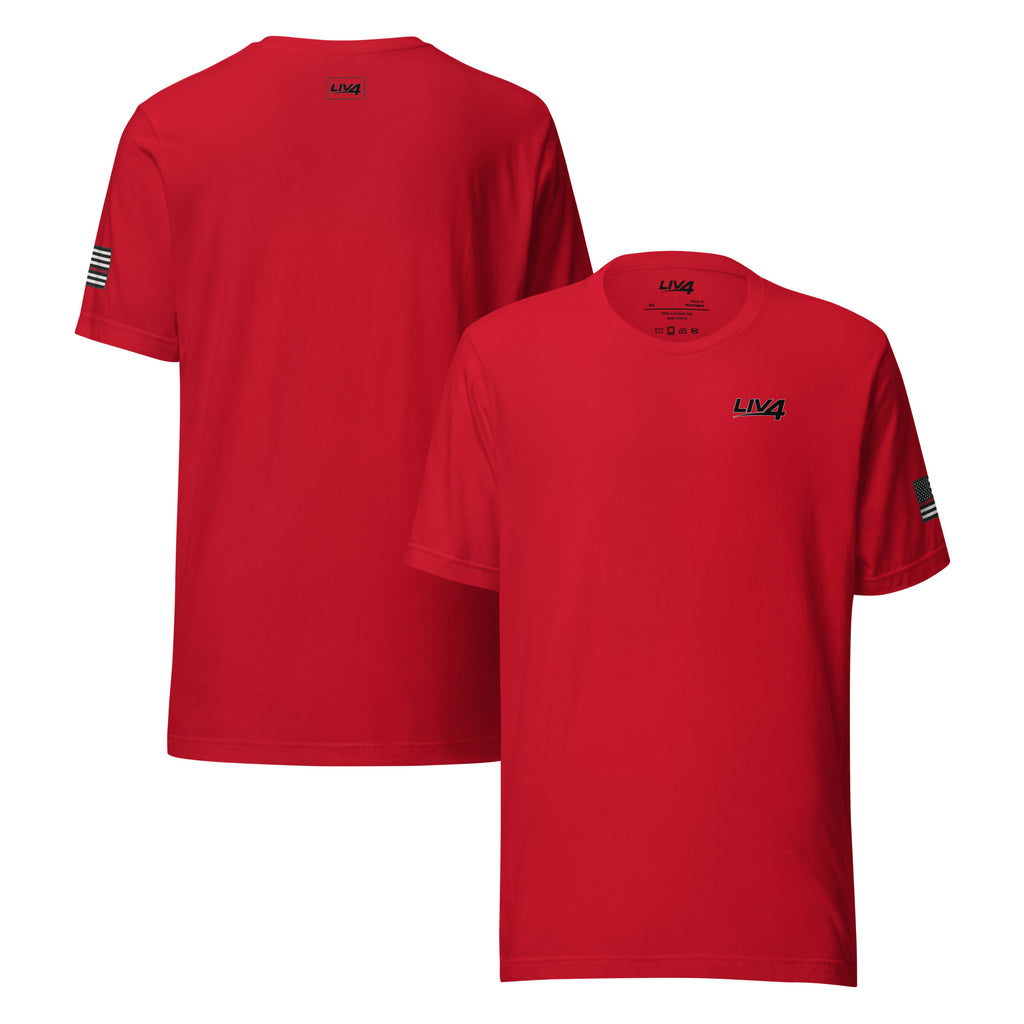 LIV 4 First Responder - Red Line USA Flag Theme Unisex Soft Lightweight T-Shirt