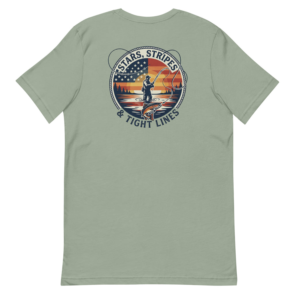 LIV 4 Stars Stripes and Tight Lines Fishing Unisex T-Shirt