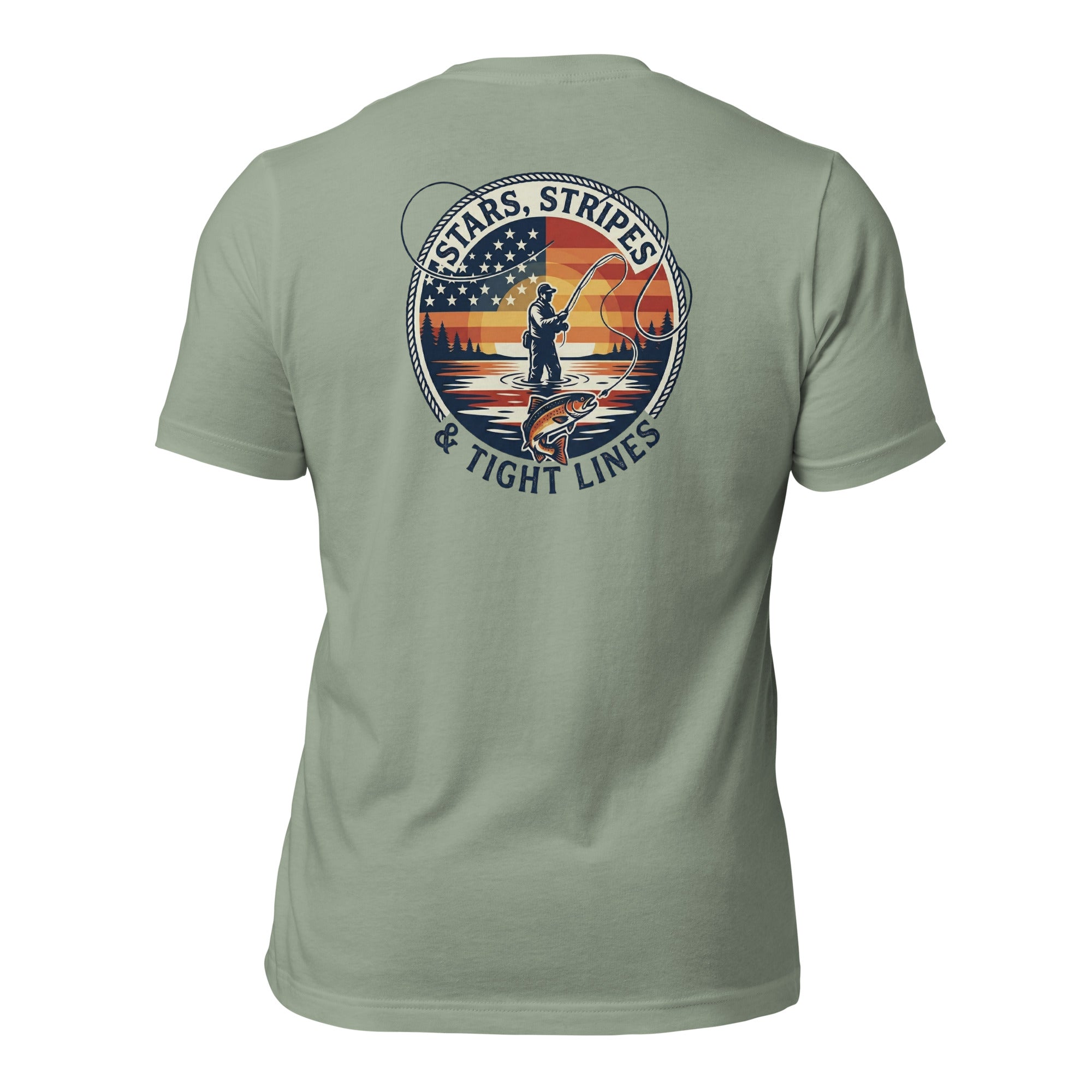 LIV 4 Stars Stripes and Tight Lines Fishing Unisex T-Shirt