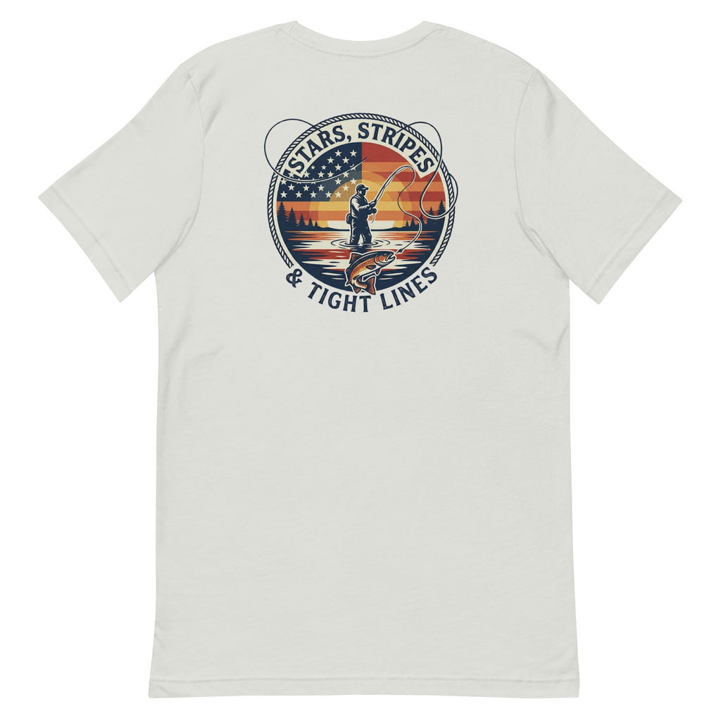 LIV 4 Stars Stripes and Tight Lines Fishing Unisex T-Shirt