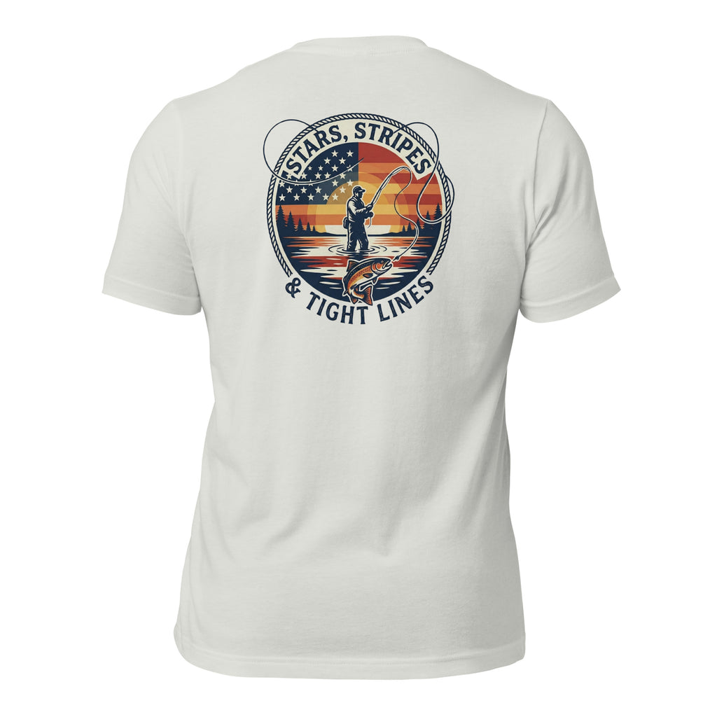LIV 4 Stars Stripes and Tight Lines Fishing Unisex T-Shirt
